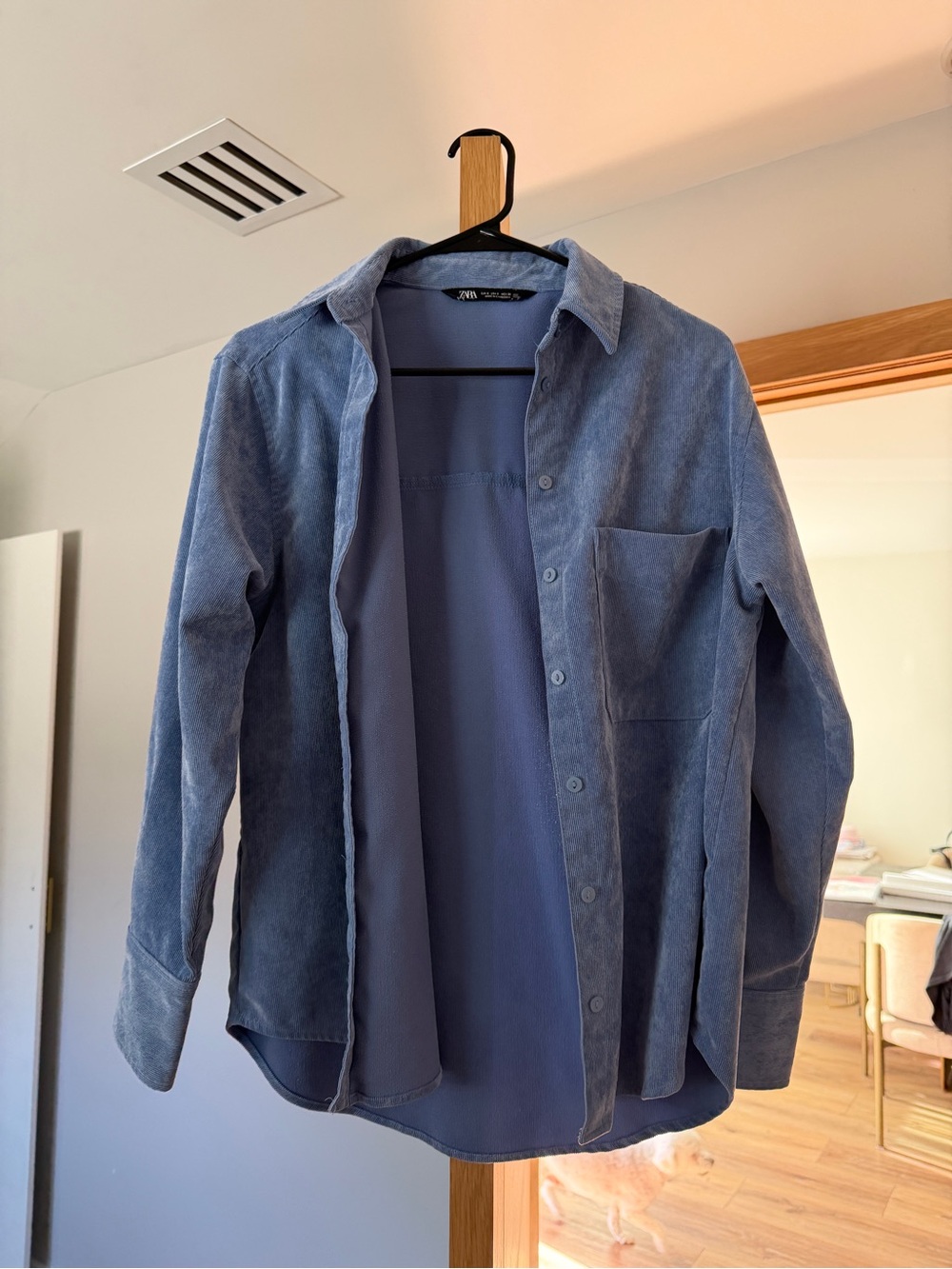 Zara Light Blue Corduroy Shirt Jacket